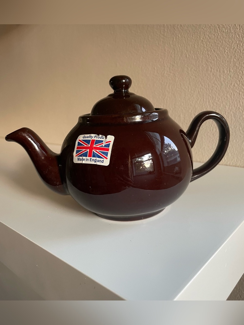 Vintage Brown Ceramic Teapot - Vintage